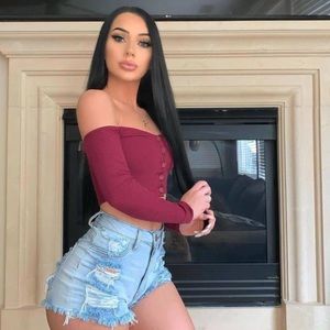 BRAND NEW Fashion Nova Talk That Talk Off Shoulder Top -Wine Small